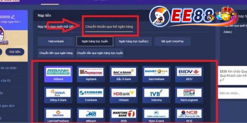 Nạp Tiền EE88 - Hướng Dẫn Chi Tiết, An Toàn, Nhanh Chóng các phương thức nạp tiền tại ee88
