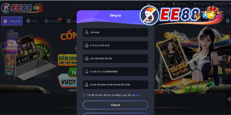 Đăng Ký EE88 - Hướng Dẫn Nhanh Chóng, Ưu Đãi Hấp Dẫn 2025 thông tin cần biết khi đăng ký ee88